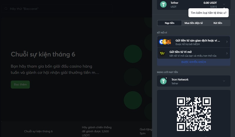 Hướng dẫn nạp tiền qua Crypto cực dễ, cực nhanh tại Sportsbet 8 Nạp bằng mã quét