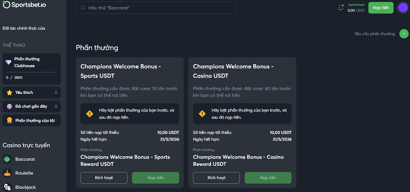 Hướng dẫn nạp tiền qua Crypto cực dễ, cực nhanh tại Sportsbet 11 Phần thưởng nạp tiền từ nhà cái